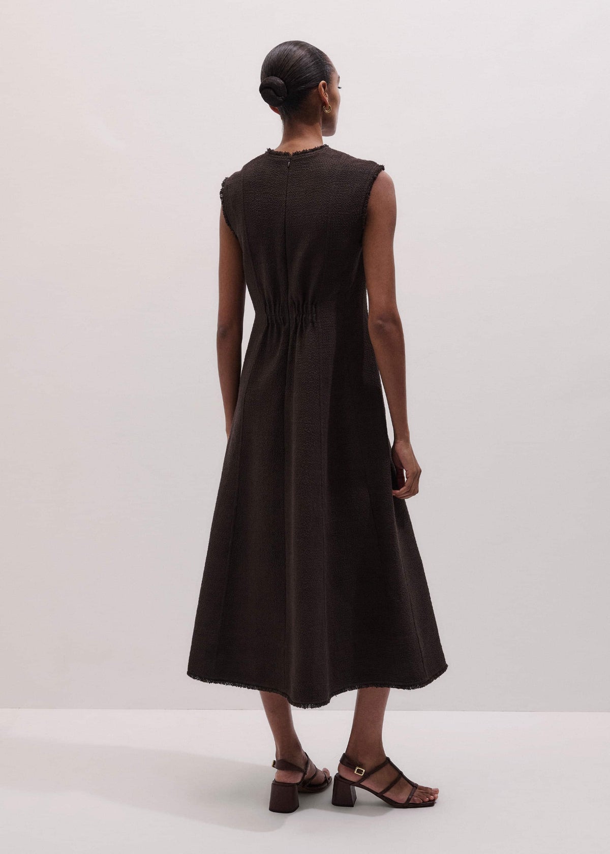 Brown Desk-To-Dinner Fit And Flare Maxi Dress | ME+EM Clothing