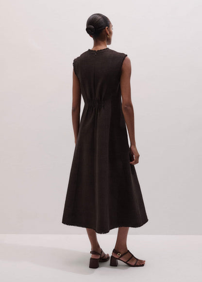 Brown Desk-To-Dinner Fit And Flare Maxi Dress | ME+EM Clothing