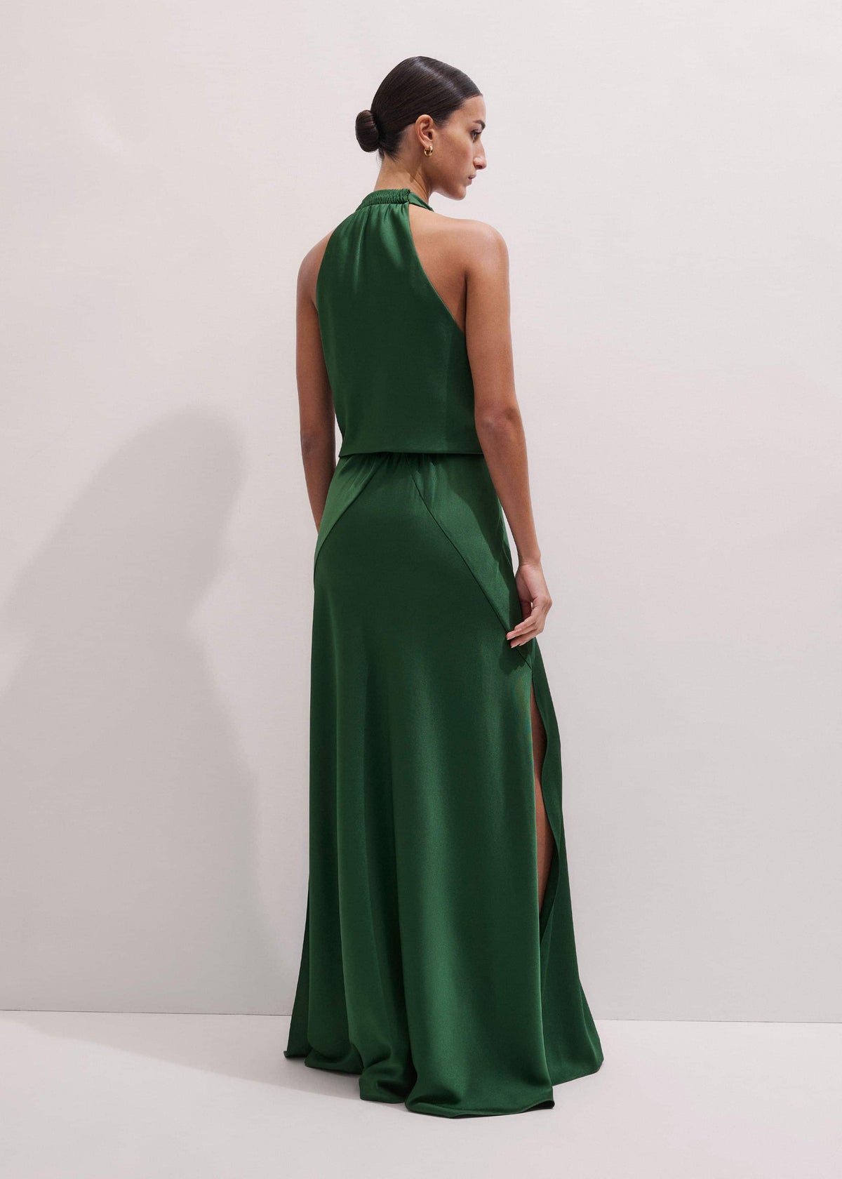 Green Beautifully Draped Full-Length Dress | ME+EM Clothing