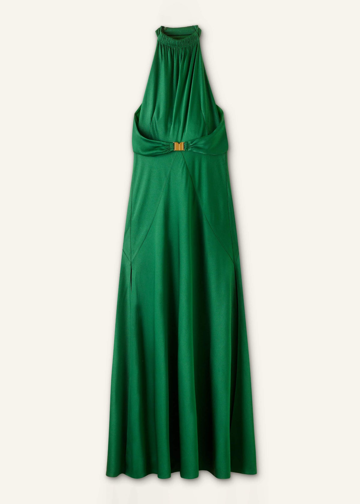 Green Beautifully Draped Full-Length Dress | ME+EM Clothing