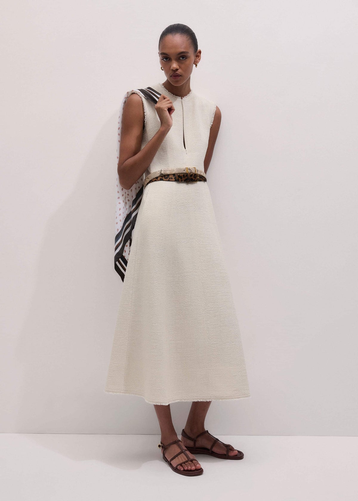 Cream Desk-To-Dinner Fit And Flare Maxi Dress | ME+EM Clothing