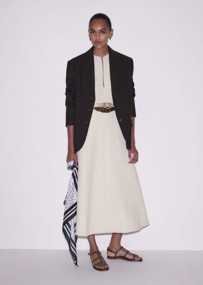 Cream Desk-To-Dinner Fit And Flare Maxi Dress | ME+EM Clothing