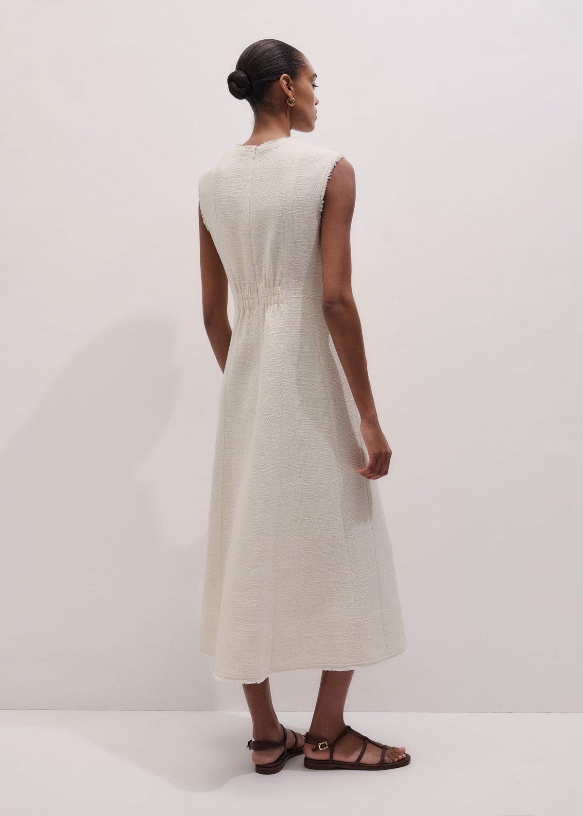Cream Desk-To-Dinner Fit And Flare Maxi Dress | ME+EM Clothing