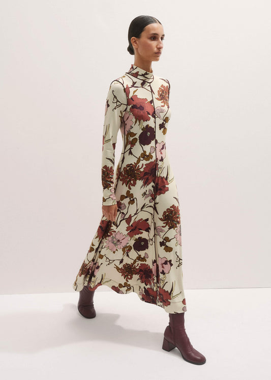 Cream High Neck Jersey Maxi Dress | ME+EM Clothing