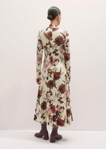 Cream High Neck Jersey Maxi Dress | ME+EM Clothing