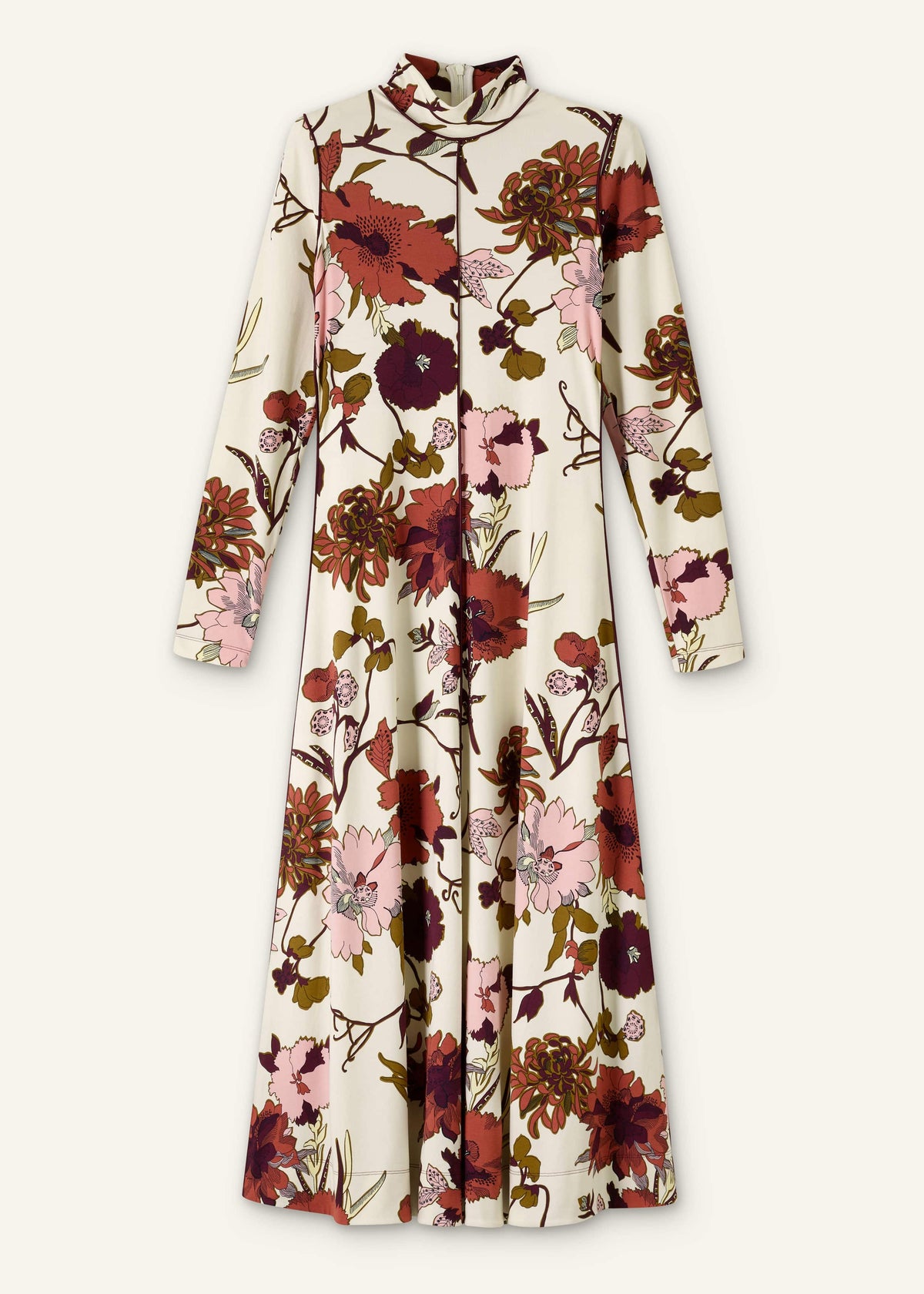 Cream High Neck Jersey Maxi Dress | ME+EM Clothing