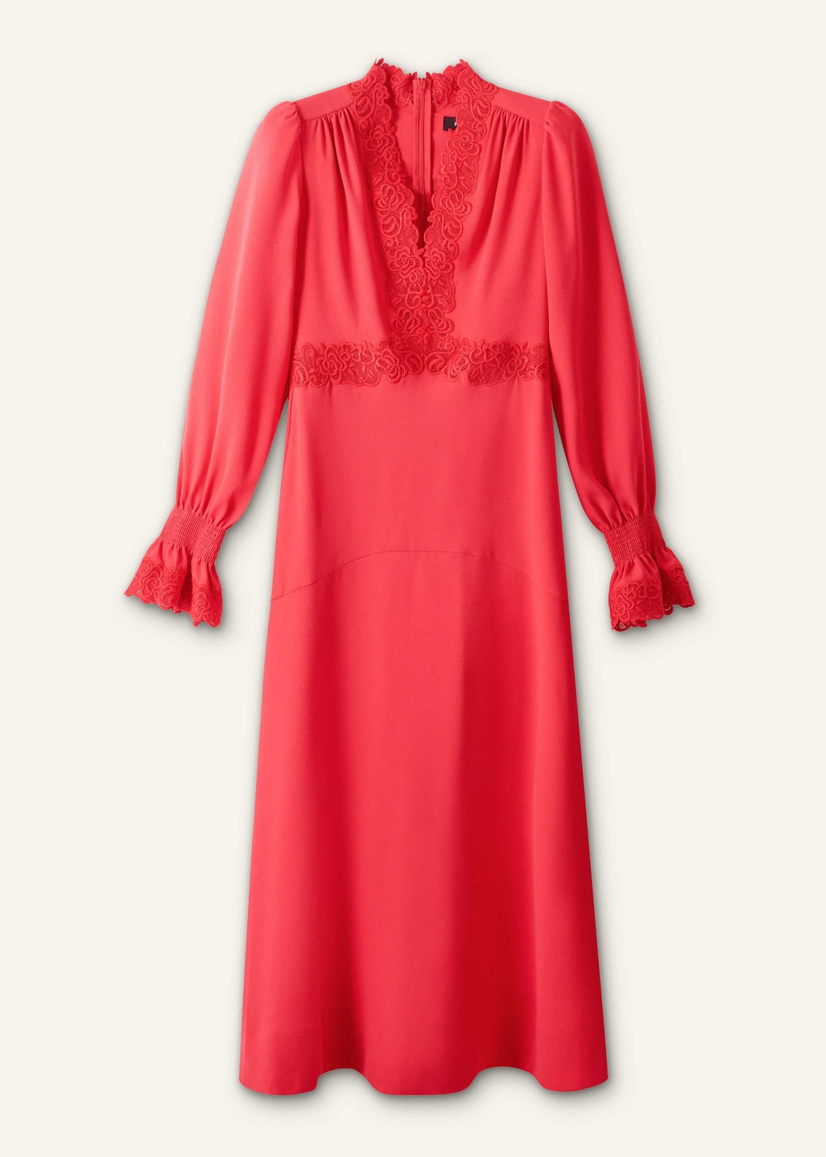 Red Fit + Flare Lace Detail Maxi Dress | ME+EM Clothing