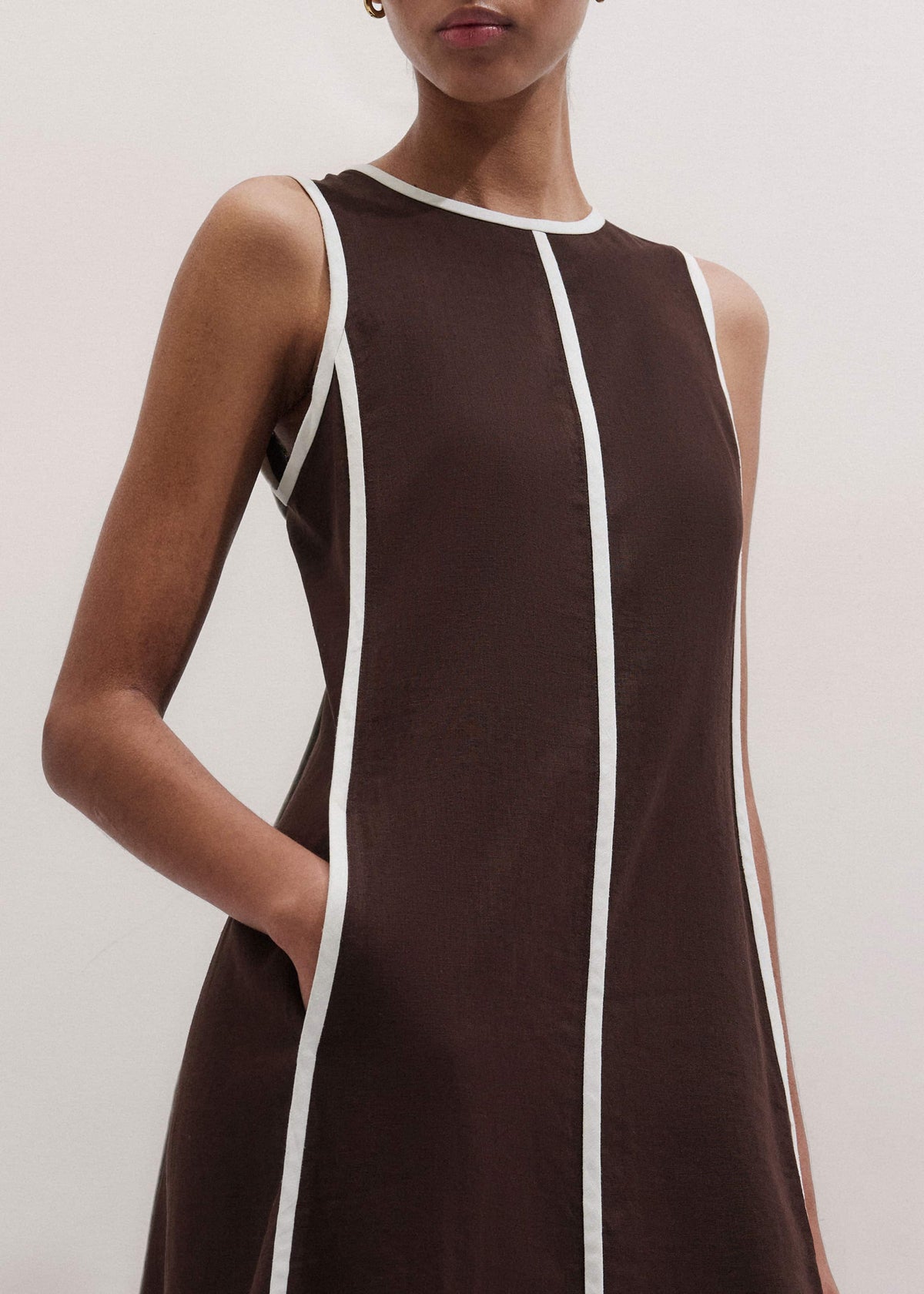 Brown Crease-Less Linen Effortless Maxi Dress | ME+EM Clothing