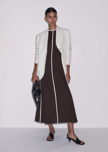 Brown Crease-Less Linen Effortless Maxi Dress | ME+EM Clothing