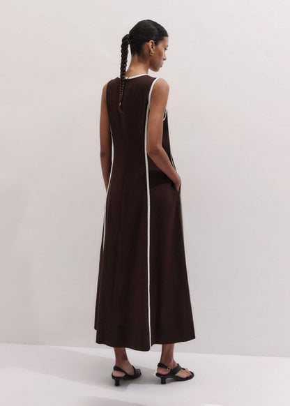 Brown Crease-Less Linen Effortless Maxi Dress | ME+EM Clothing
