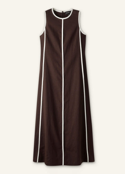 Brown Crease-Less Linen Effortless Maxi Dress | ME+EM Clothing