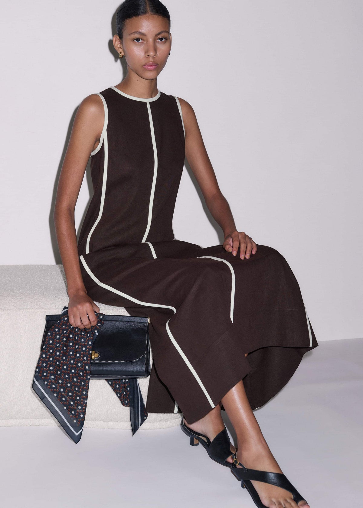 Brown Crease-Less Linen Effortless Maxi Dress | ME+EM Clothing
