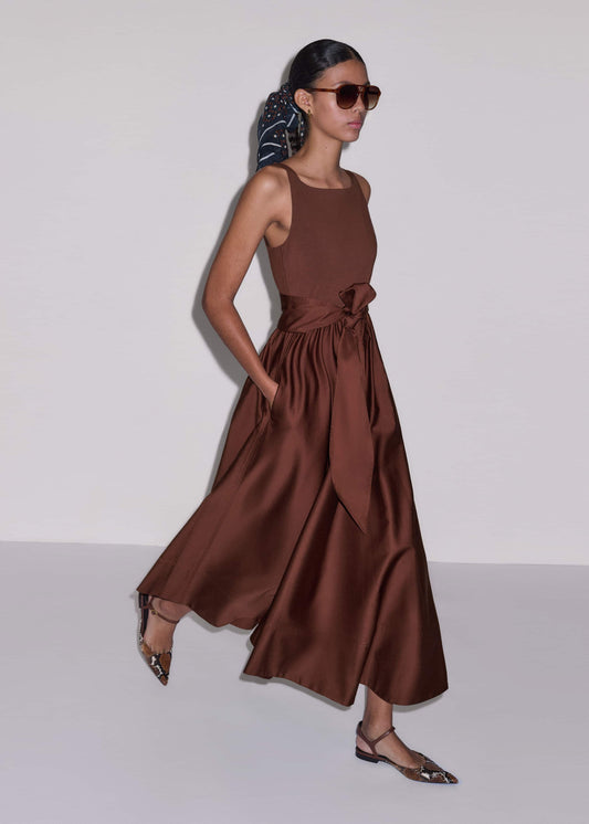 Cinnamon Brown Fit + Flare Maxi Dress | ME+EM Clothing