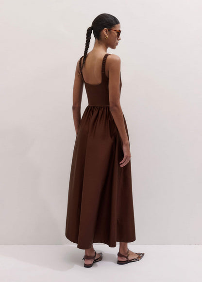 Cinnamon Brown Fit + Flare Maxi Dress | ME+EM Clothing