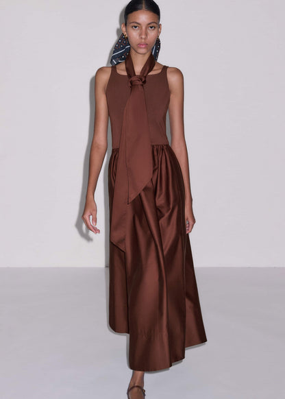 Cinnamon Brown Fit + Flare Maxi Dress | ME+EM Clothing