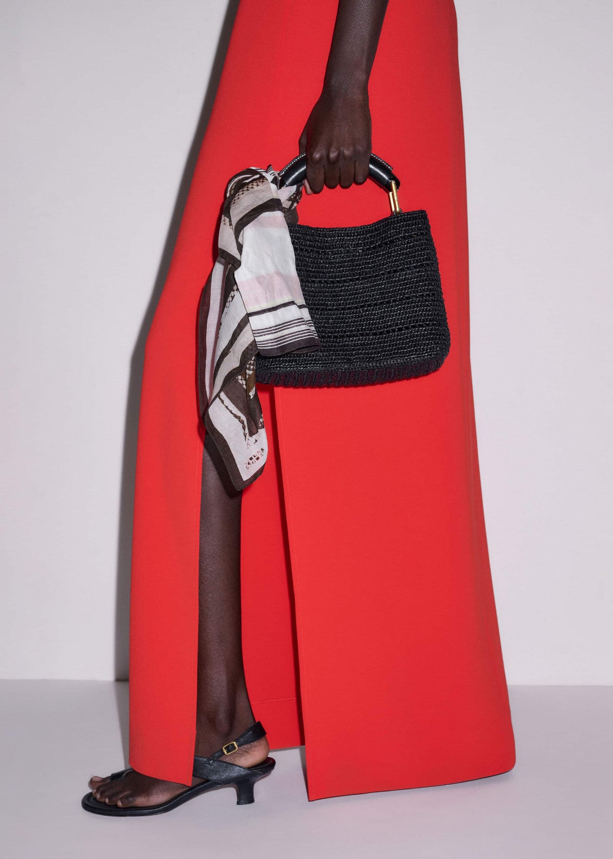 Red Draped Full Length Dress | ME+EM Clothing