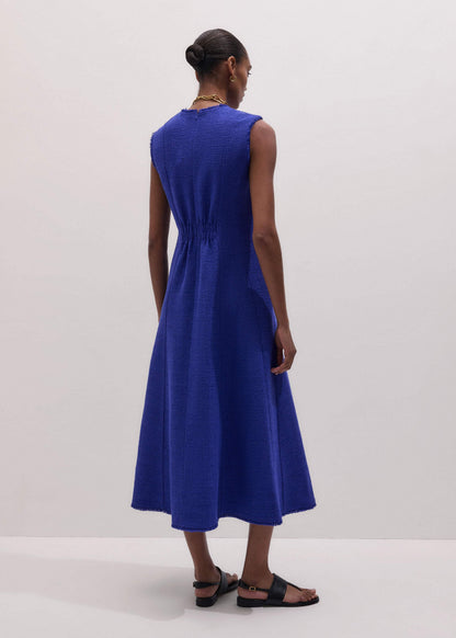 Blue Desk-To-Dinner Fit And Flare Maxi Dress | ME+EM Clothing