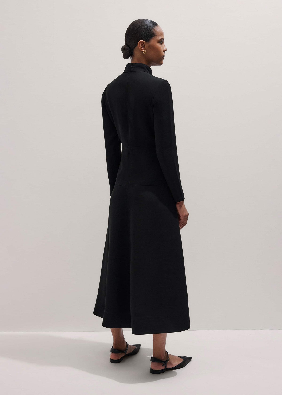 Black A-Line Feature Button Maxi Dress | ME+EM Clothing