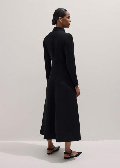 Black A-Line Feature Button Maxi Dress | ME+EM Clothing