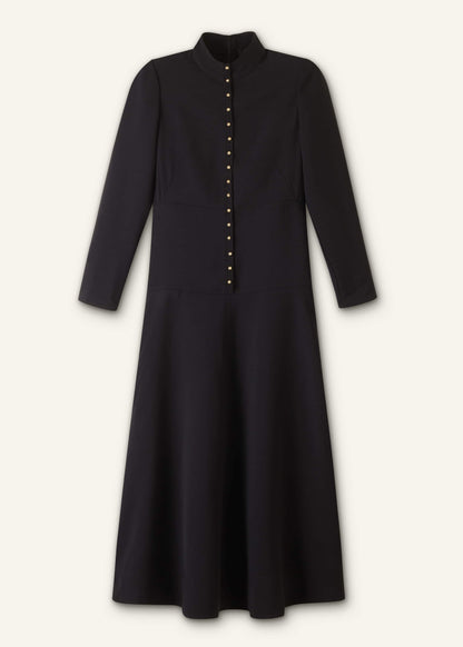 Black A-Line Feature Button Maxi Dress | ME+EM Clothing