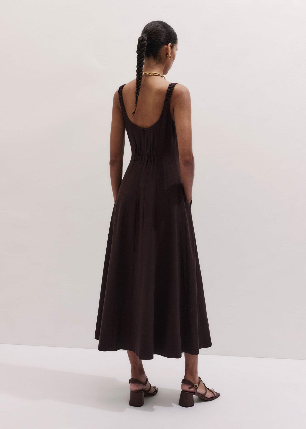 Red Contour Seam Fit + Flare Maxi Dress | ME+EM Clothing