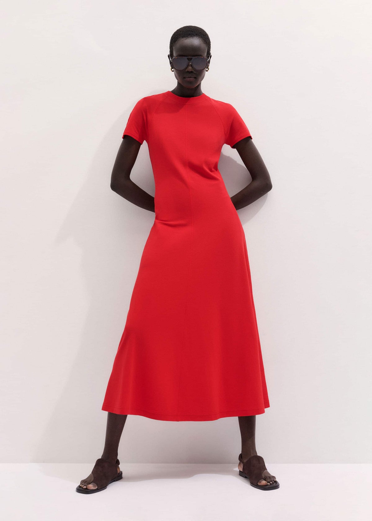 Red Raglan Sleeve Maxi Dress | ME+EM Clothing