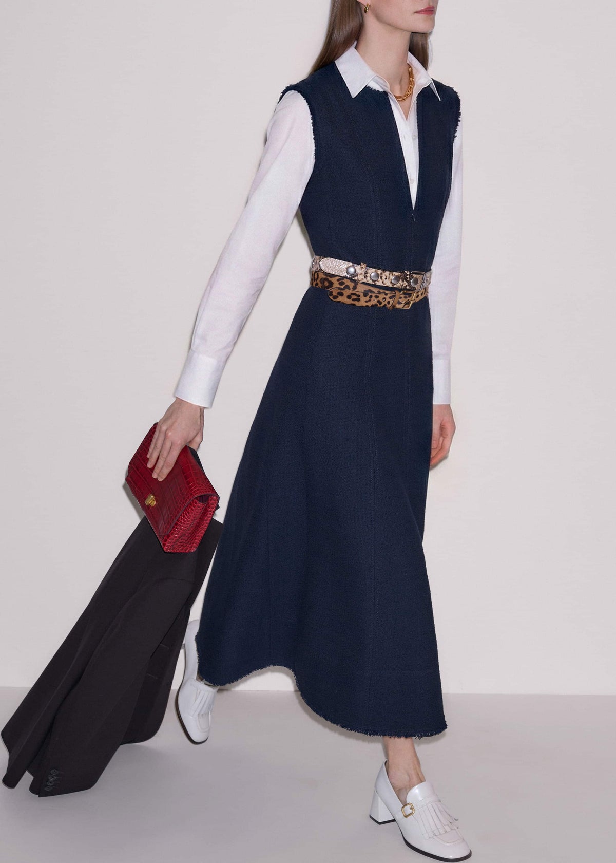 Navy Desk-To-Dinner Fit + Flare Maxi Dress | ME+EM Clothing