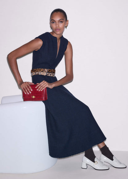 Navy Desk-To-Dinner Fit + Flare Maxi Dress | ME+EM Clothing