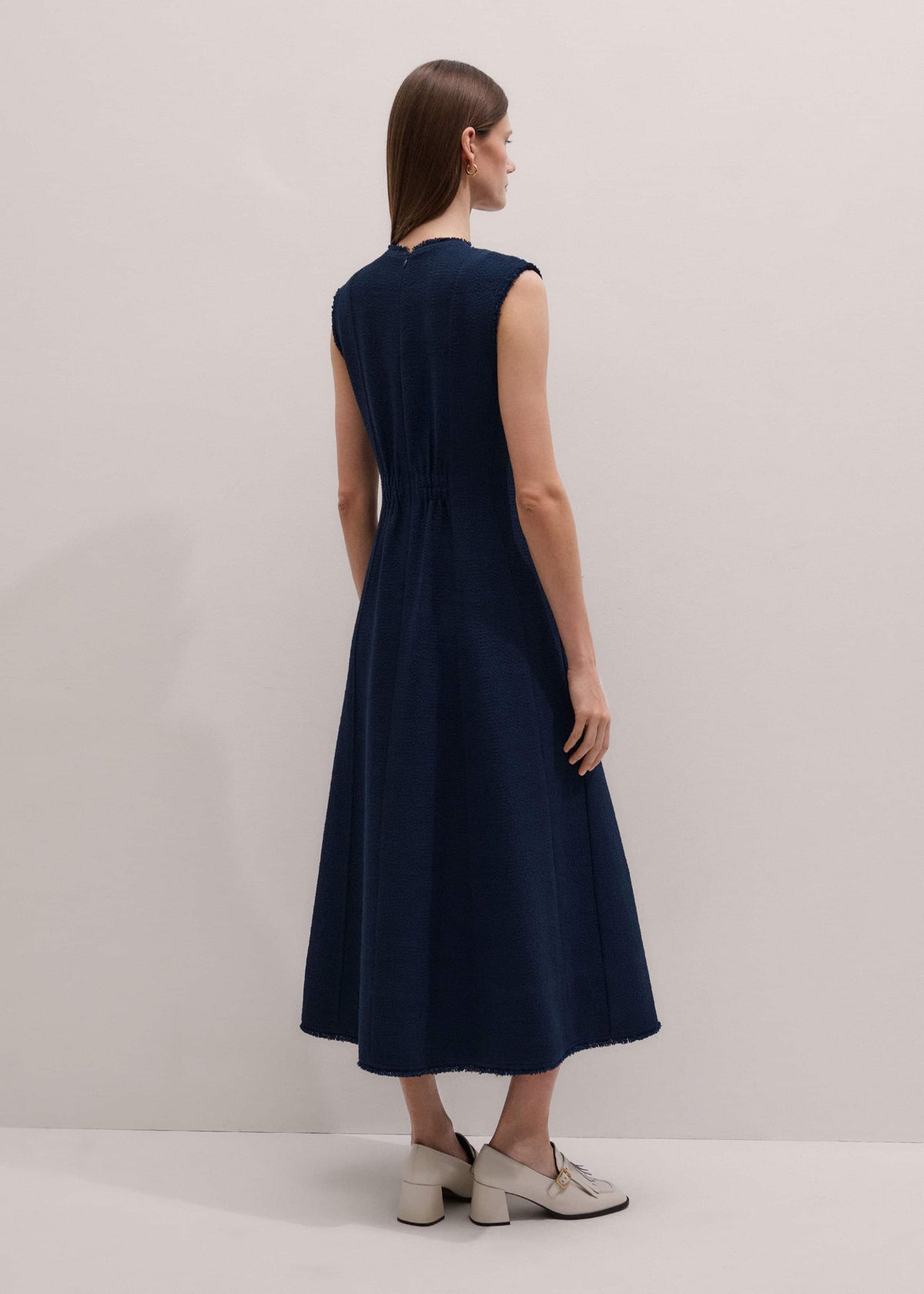Navy Desk-To-Dinner Fit + Flare Maxi Dress | ME+EM Clothing