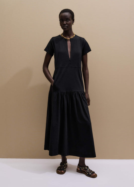 Black A-Line Tiered Maxi Dress | ME+EM Clothing
