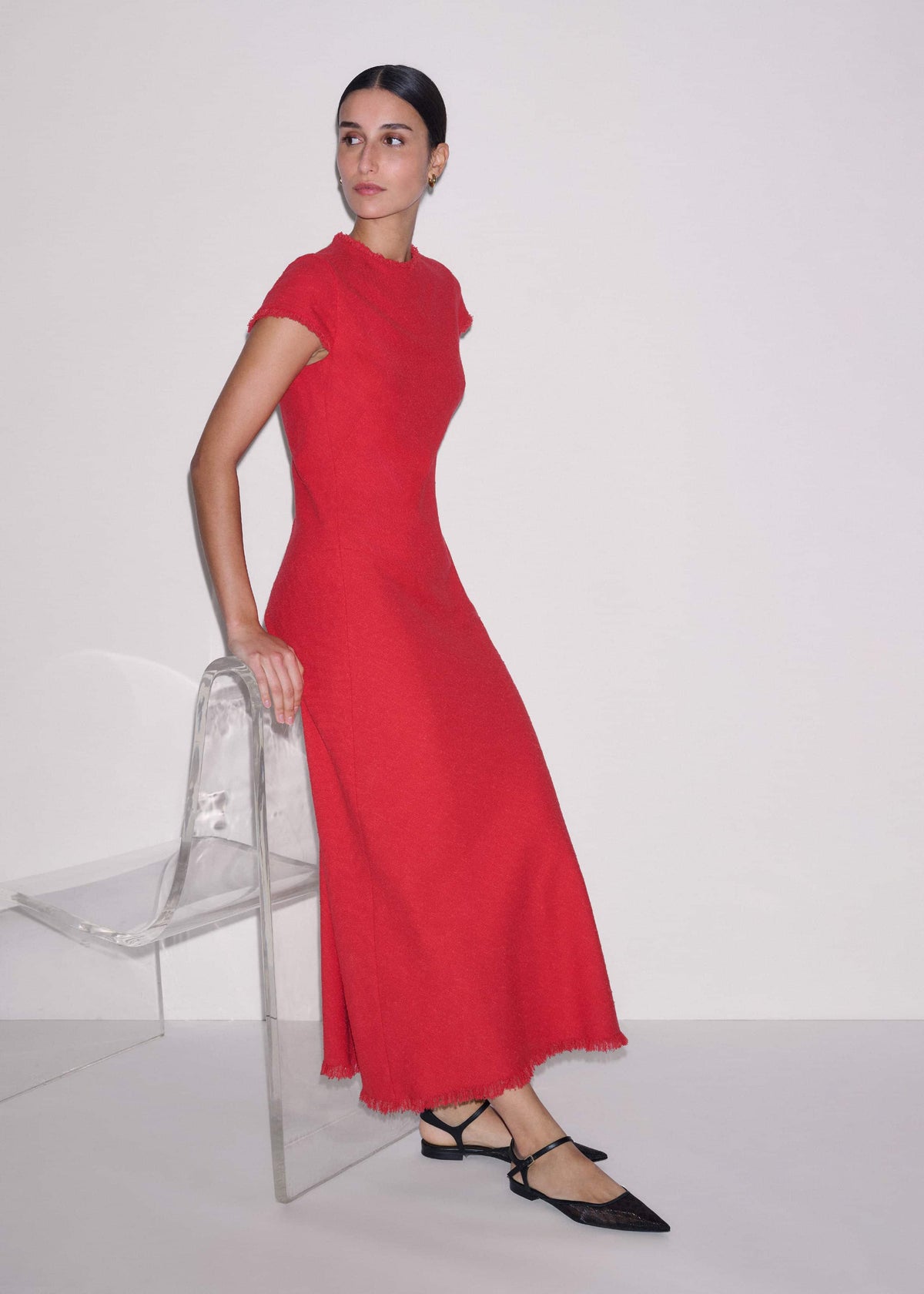 Red Bias Cut AM-PM Maxi Dress | ME+EM Clothing