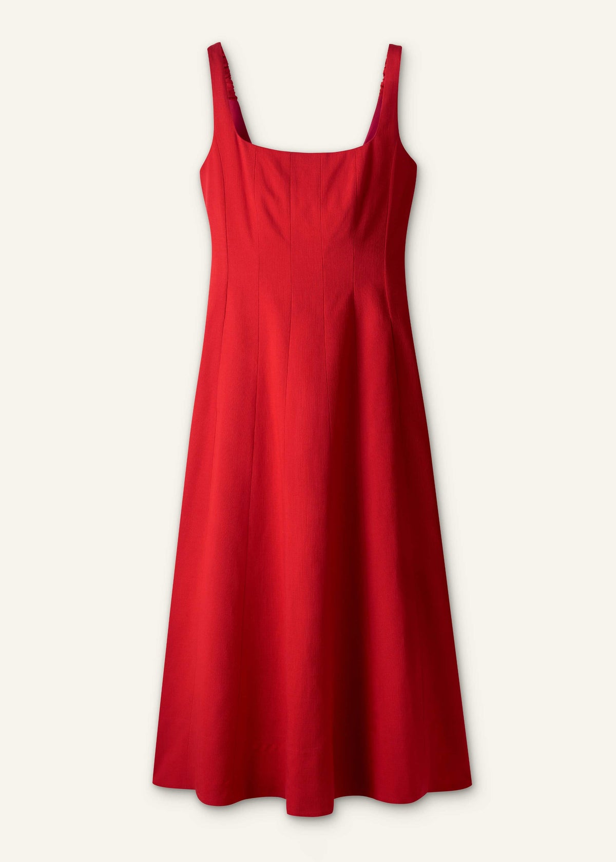 Red Contour Seam Fit + Flare Maxi Dress | ME+EM Clothing