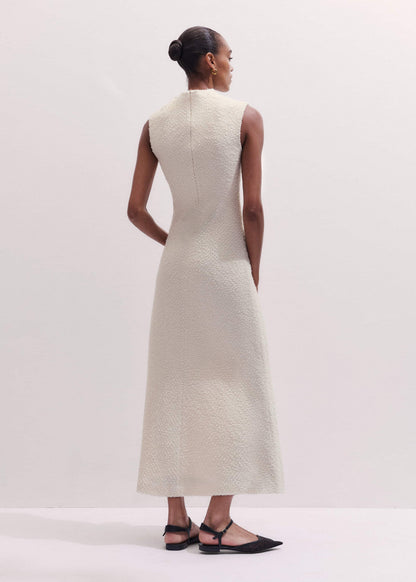 Cream Cowl Neck Fit and Flare Maxi Dress | ME+EM Clothing