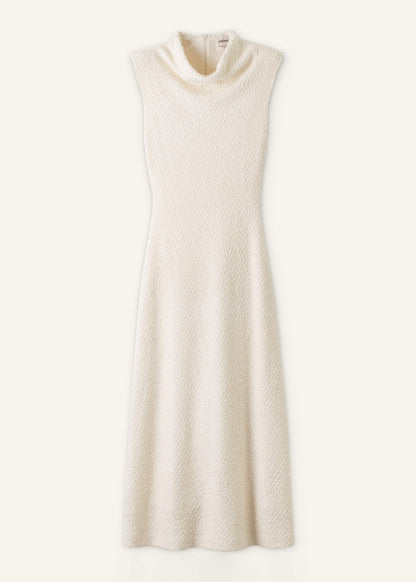Cream Cowl Neck Fit and Flare Maxi Dress | ME+EM Clothing