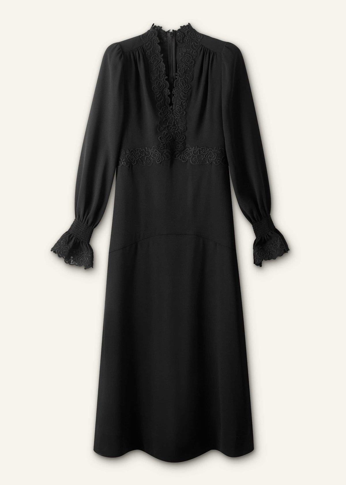 Black Fit + Flare Lace Detail Maxi Dress | ME+EM Clothing
