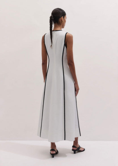 White Crease-Less Linen Effortless Maxi Dress | ME+EM Clothing