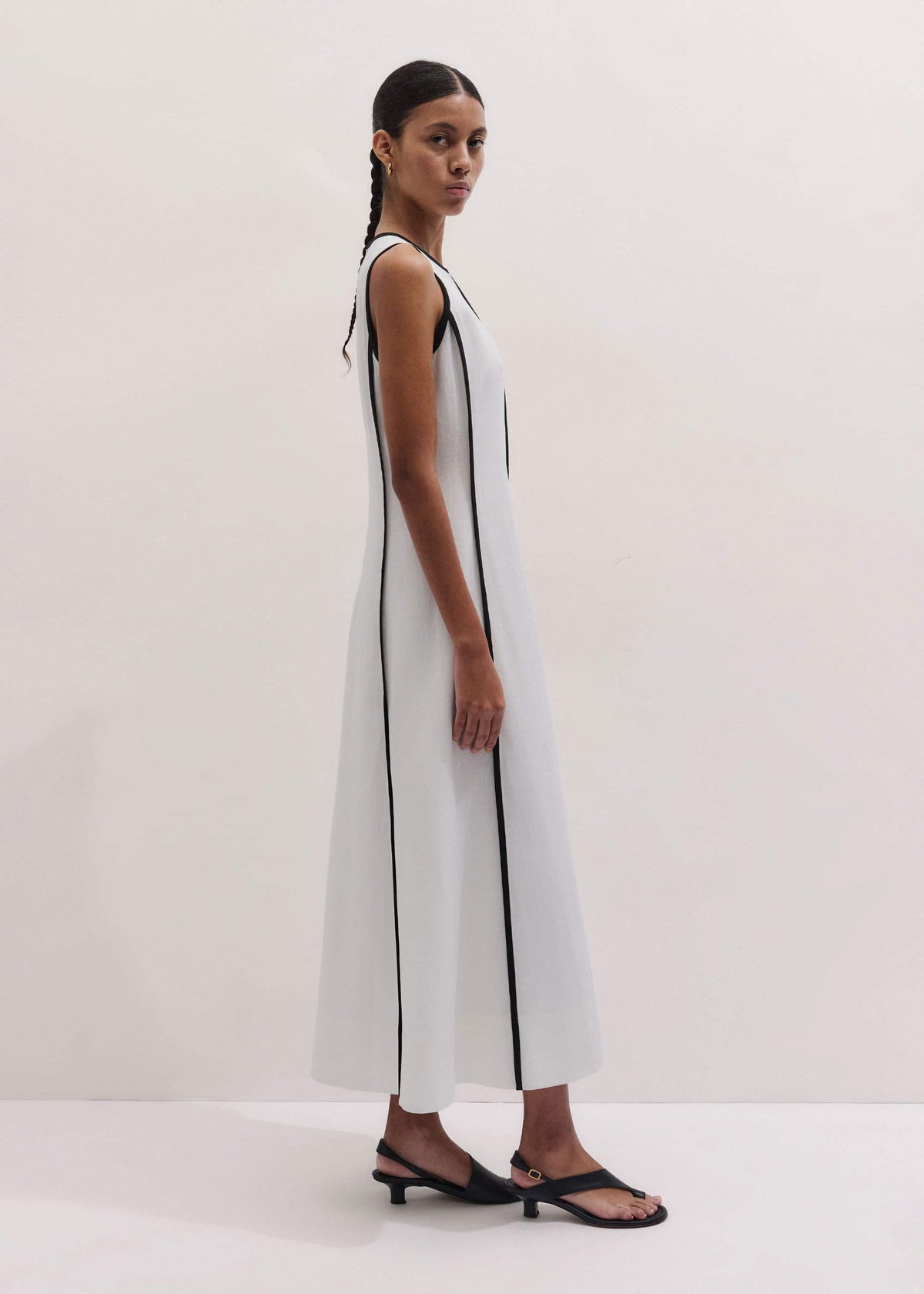 White Crease-Less Linen Effortless Maxi Dress | ME+EM Clothing