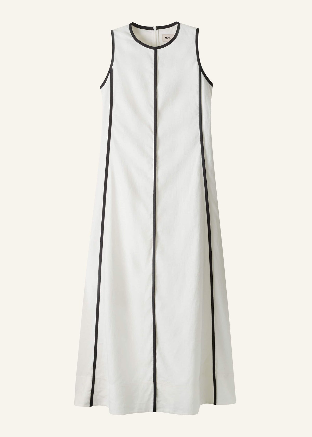 White Crease-Less Linen Effortless Maxi Dress | ME+EM Clothing