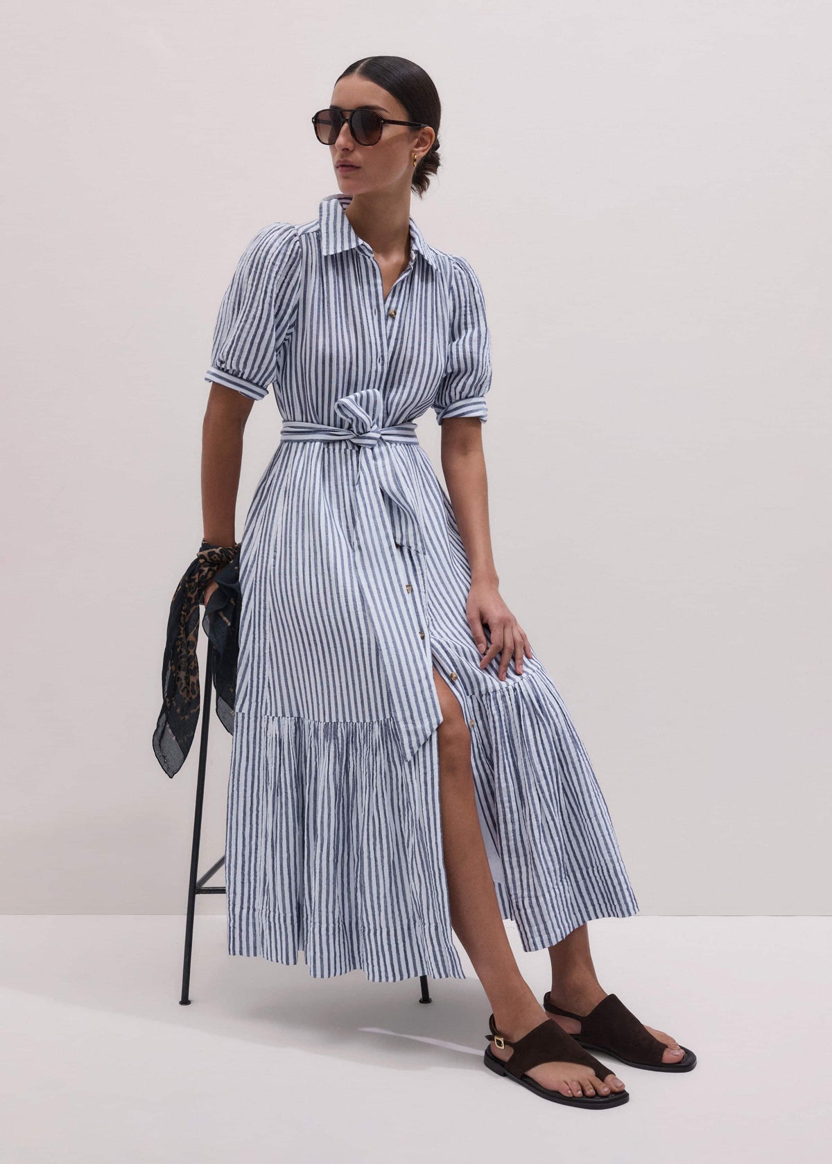 Navy Midi Shirt Dress | ME+EM Clothing