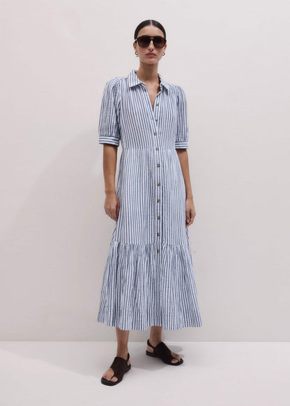 Navy Midi Shirt Dress | ME+EM Clothing