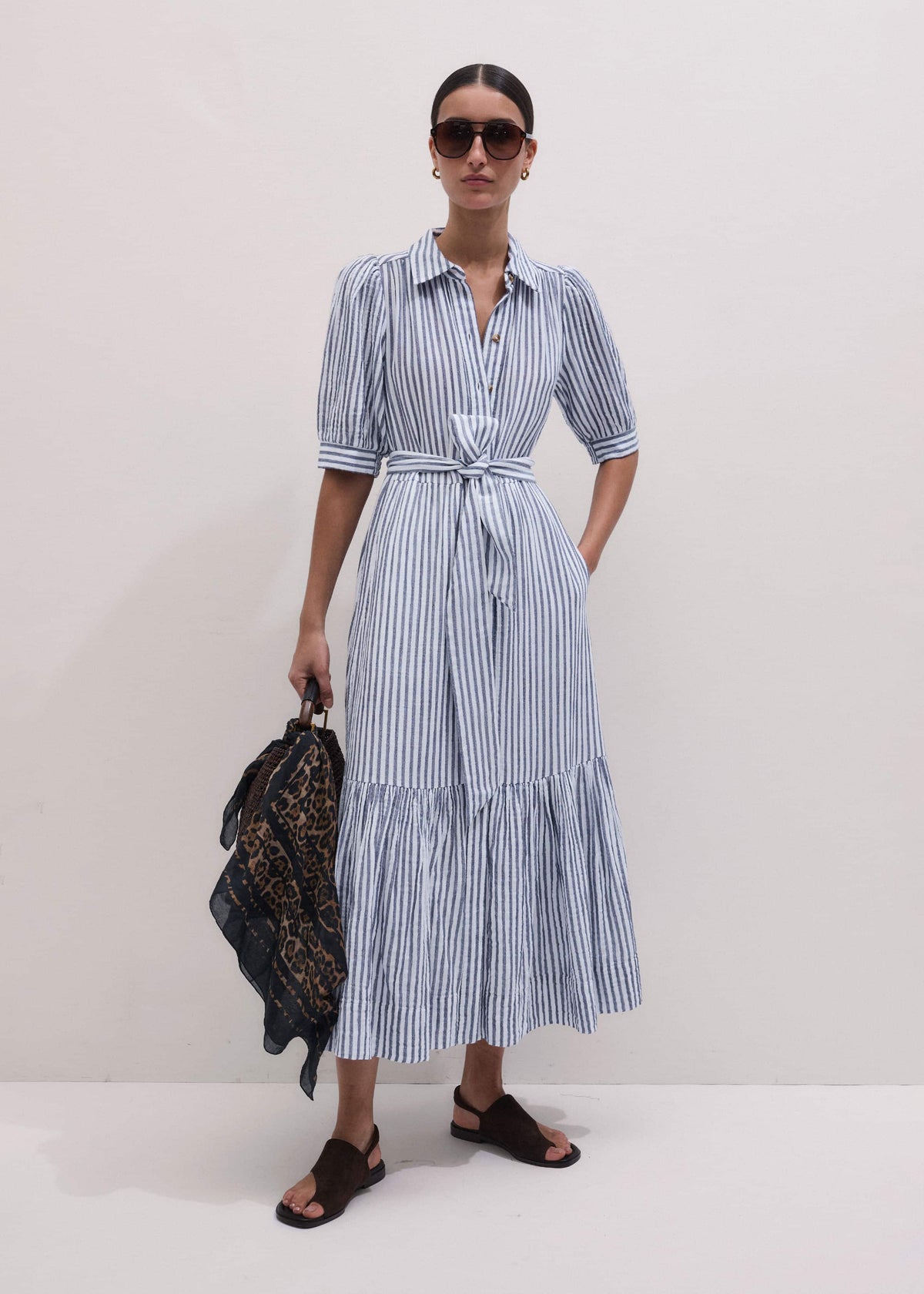 Navy Midi Shirt Dress | ME+EM Clothing