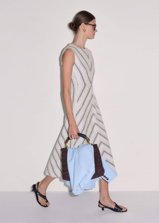 Light Cream Fit + Flare Midi Dress | ME+EM Clothing