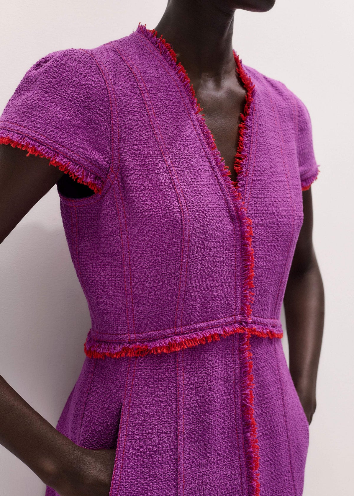 Purple Fringe Detail Fit + Flare Midi Dress | ME+EM Clothing