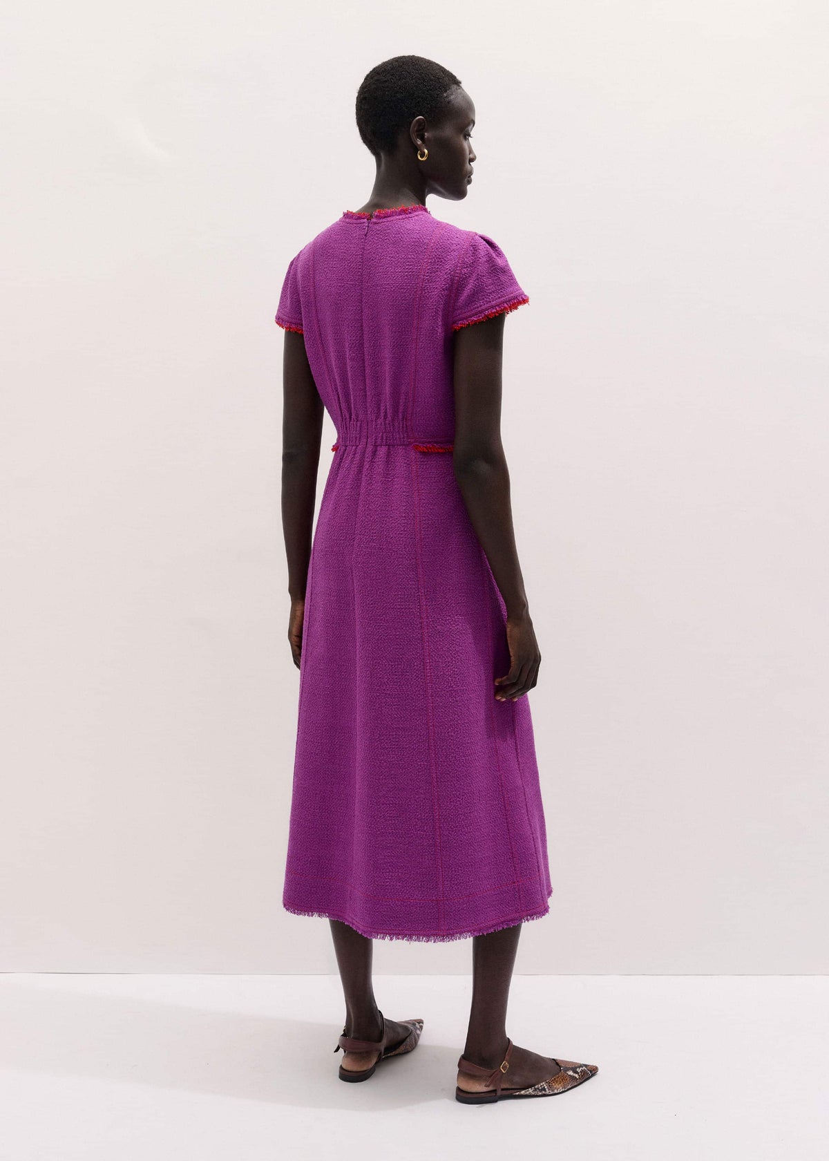 Purple Fringe Detail Fit + Flare Midi Dress | ME+EM Clothing