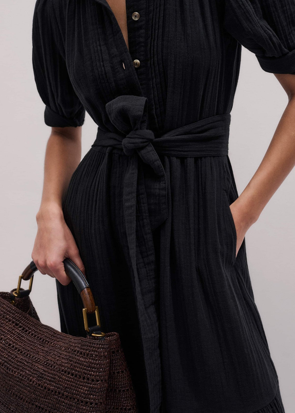Black Cheesecloth Midi Shirt | ME+EM Clothing