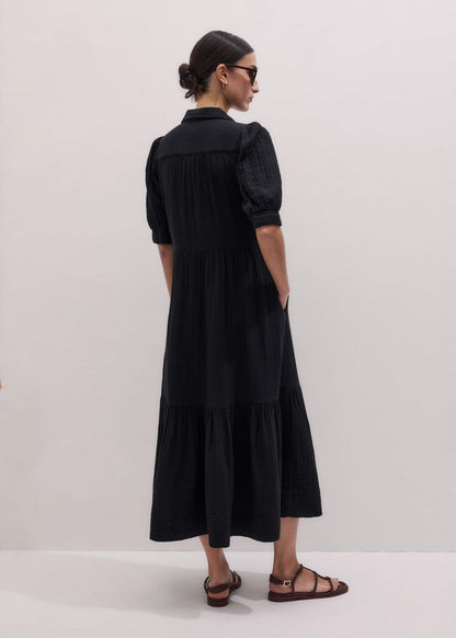 Black Cheesecloth Midi Shirt | ME+EM Clothing