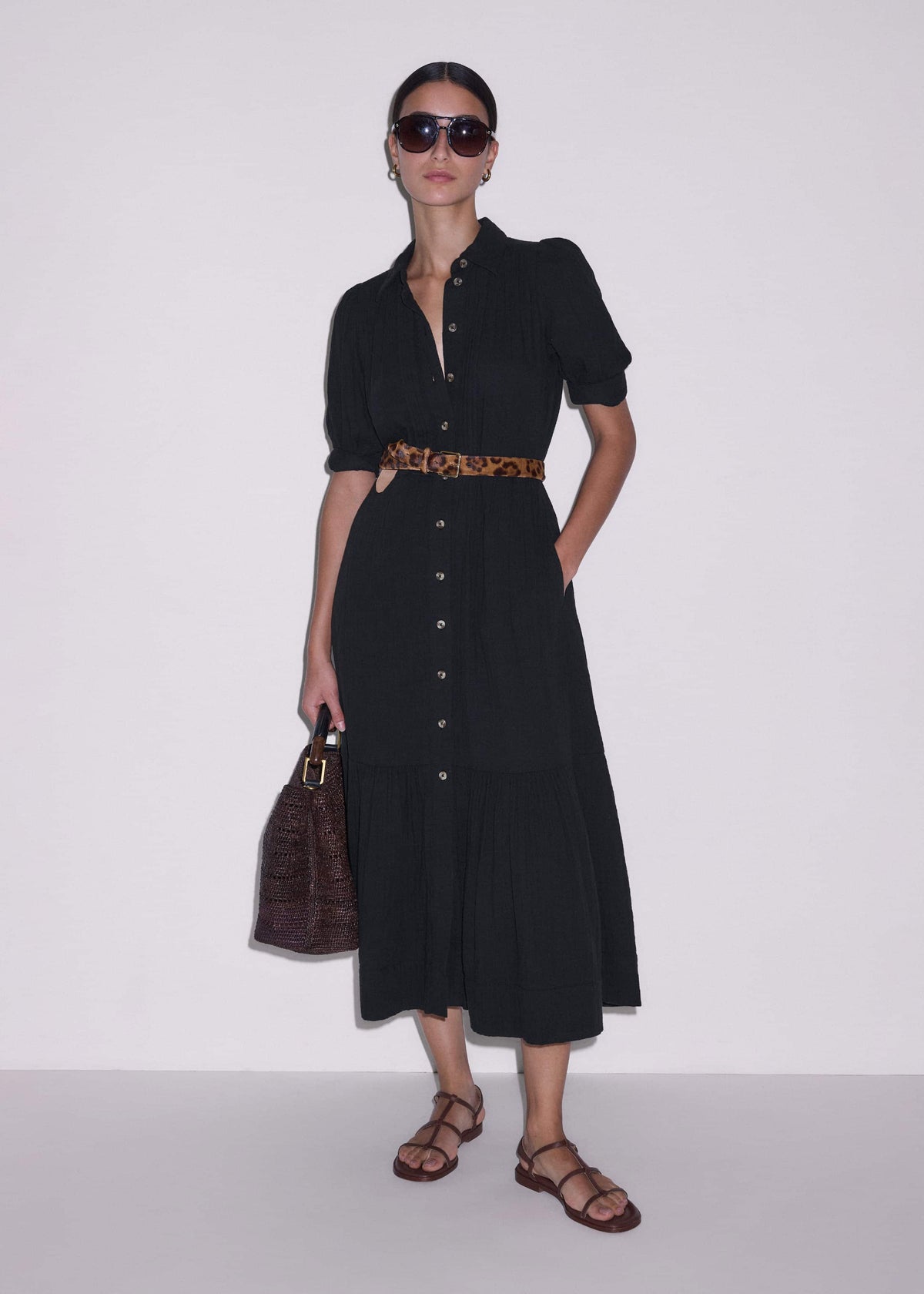 Black Cheesecloth Midi Shirt | ME+EM Clothing