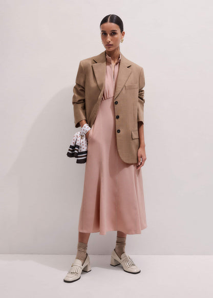 Smoke Pink Contrast Stitch Midi Dress | ME+EM Clothing