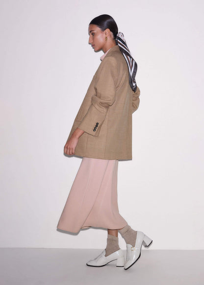 Smoke Pink Contrast Stitch Midi Dress | ME+EM Clothing