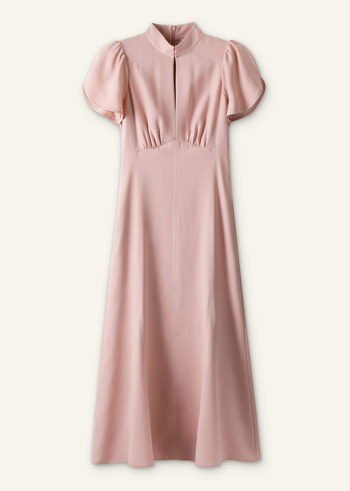 Smoke Pink Contrast Stitch Midi Dress | ME+EM Clothing
